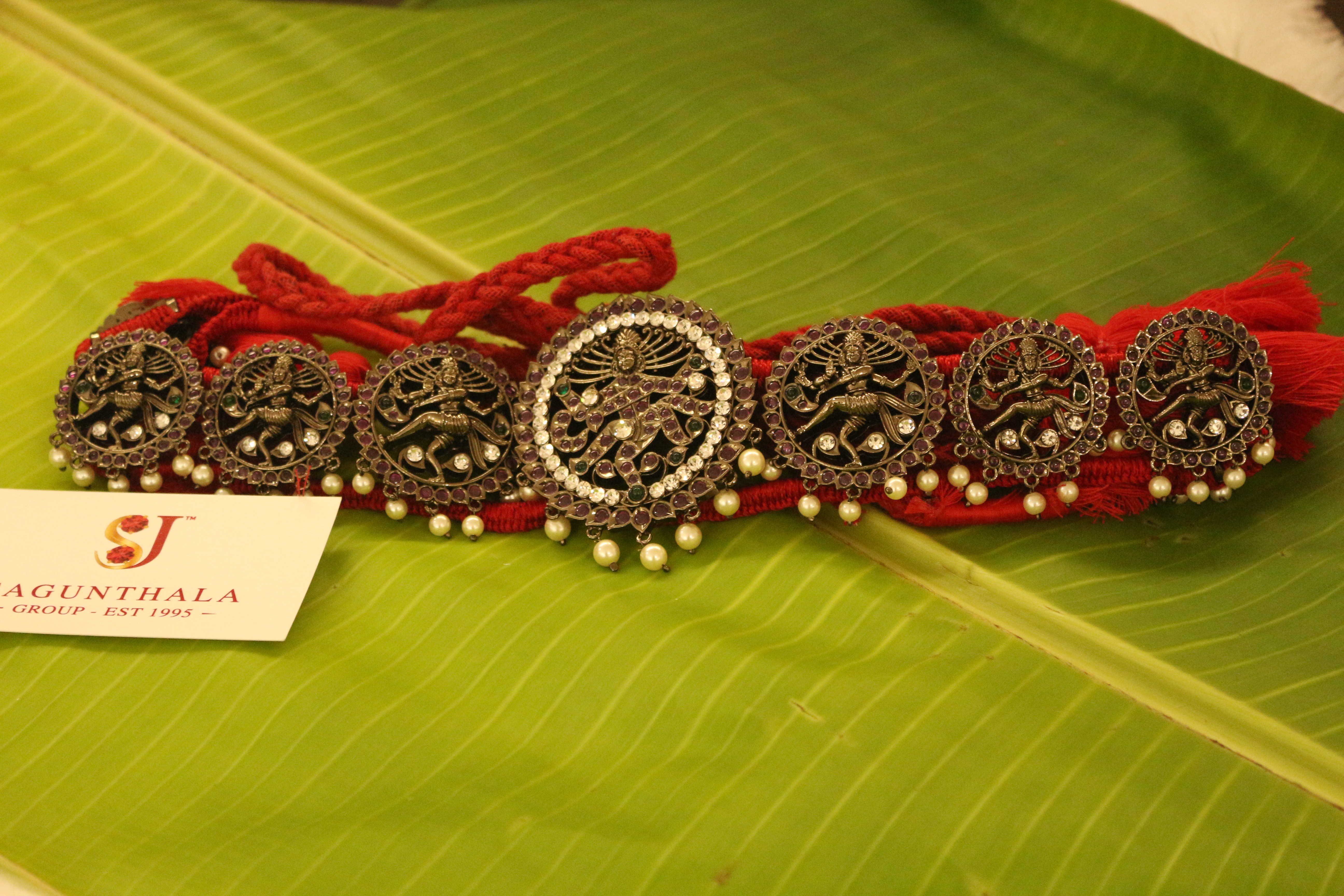 Black Antique Natarajar Hip Belt (Nataraja Oddiyanam / Vaddanam)