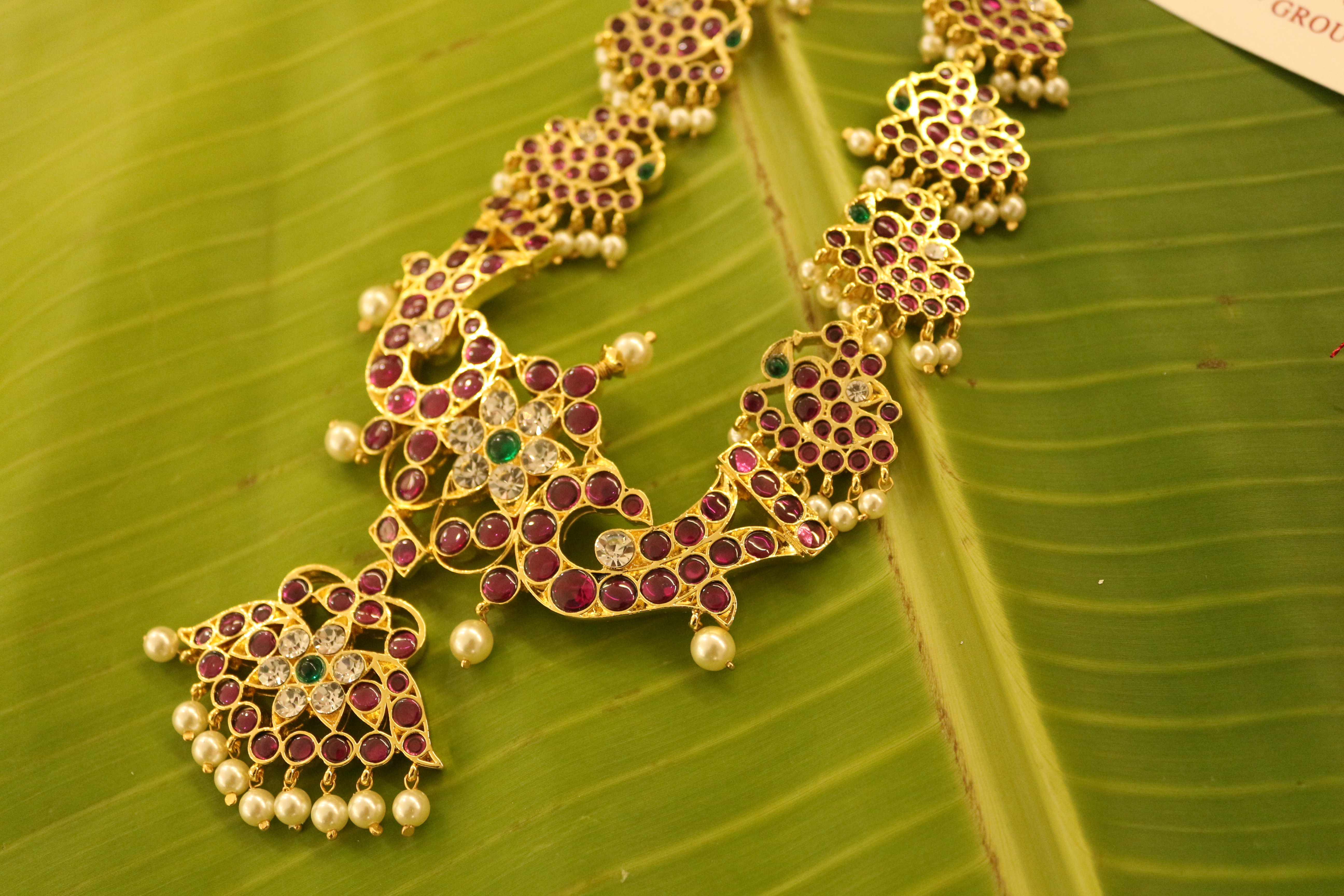 3-Line Pearl Magari Pendant Peacock Haram