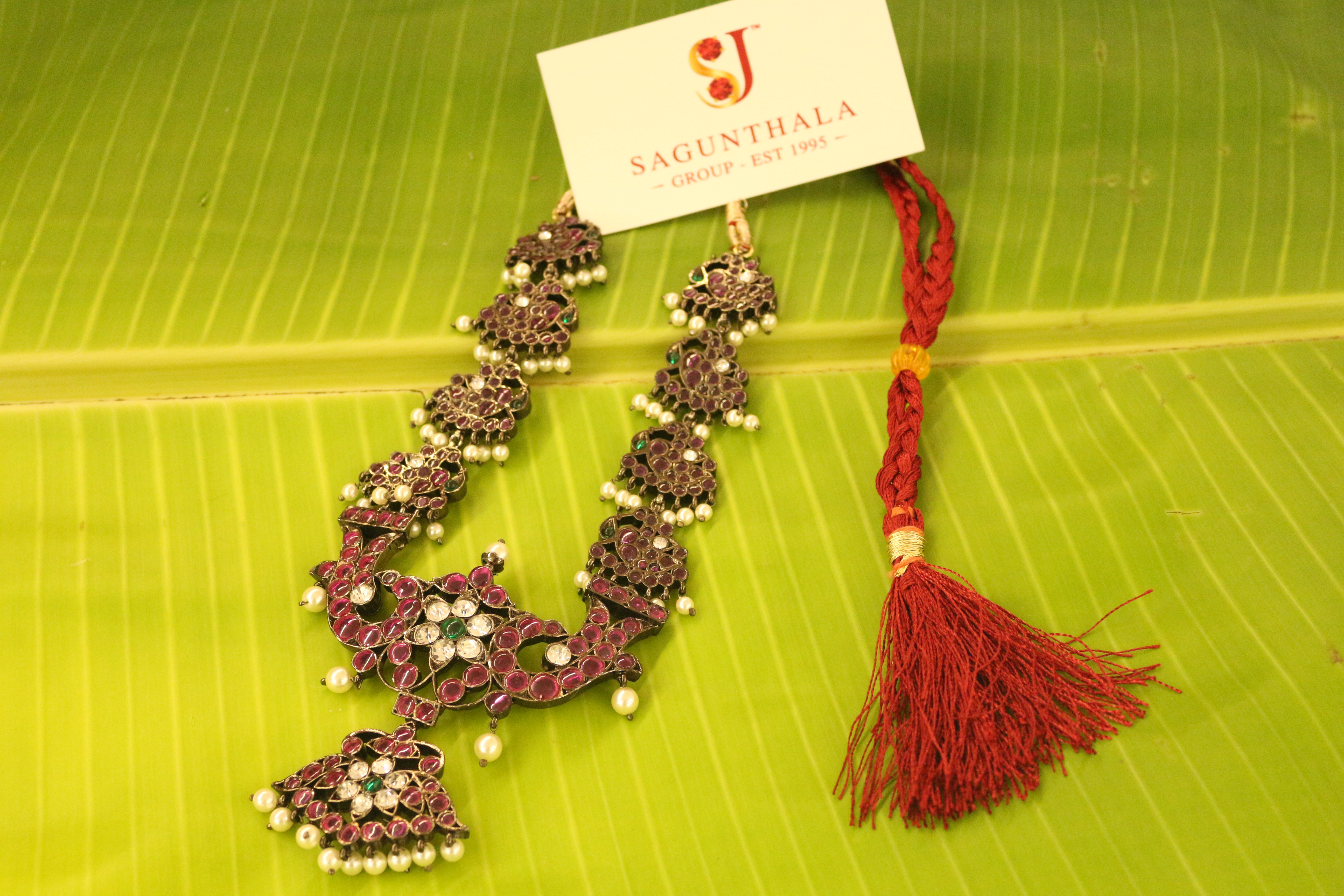 Peacock Magari  Black Antique Short Necklace